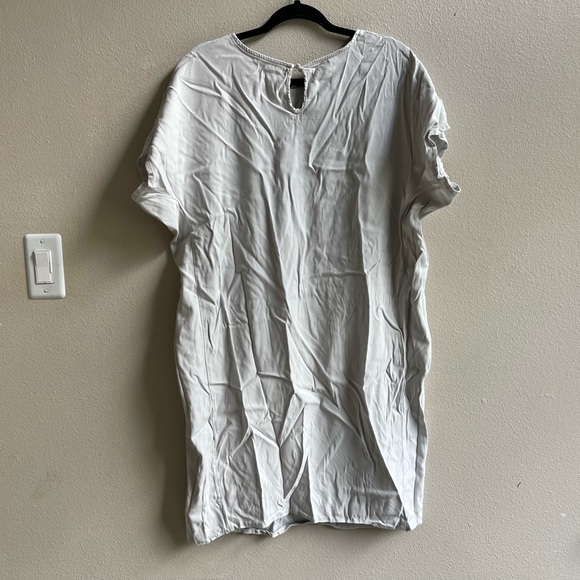 Universal Standard Isabelle Luxe Twill Sheath Dress Silver Gray Tunic Size M - Picture 3 of 8